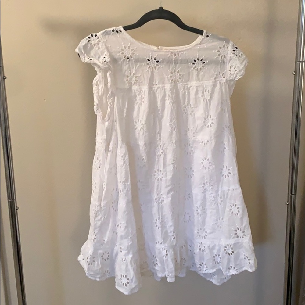 White Eyelet Mini Dress